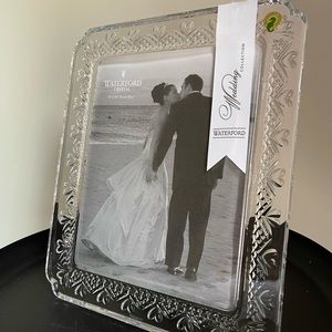 Waterford crystal glass wedding heirloom 8x10 photo frame